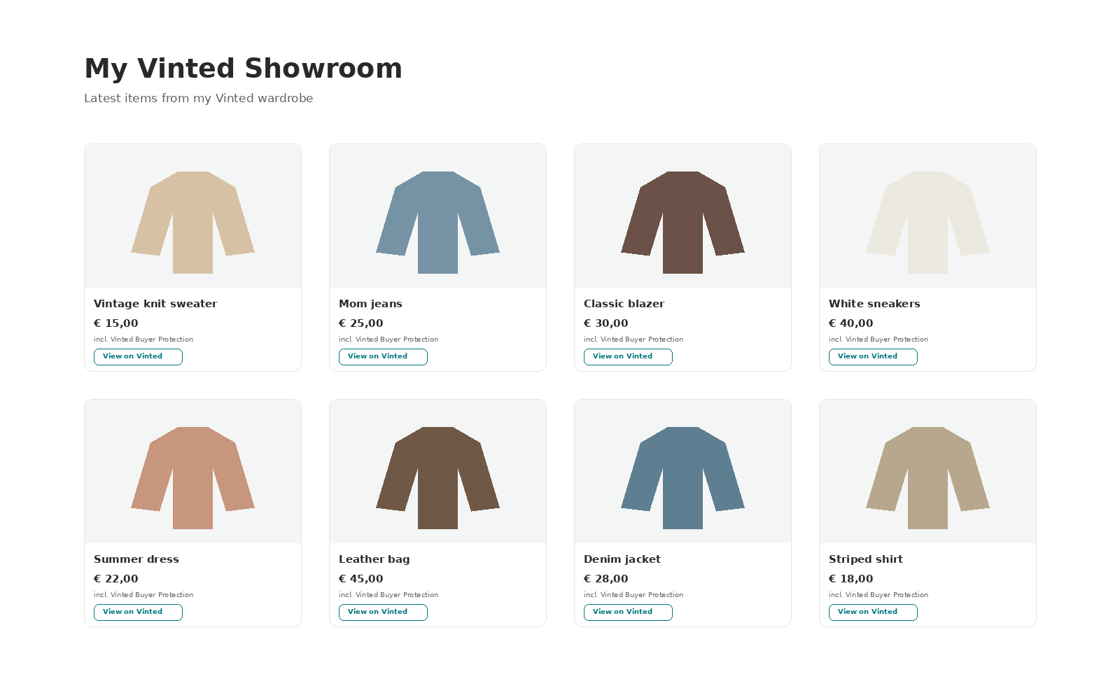 Vinted Showroom on WordPress